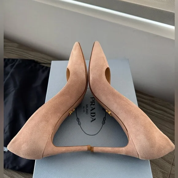 Prada Calzature Donna Suede Stiletto Nude Pumps - Picture 8 of 11